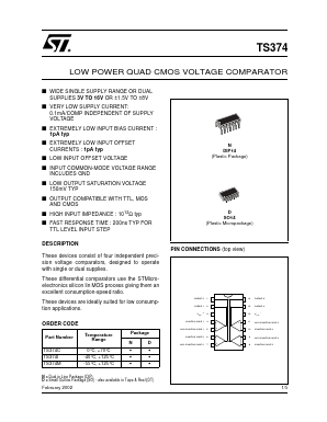 TS374 Datasheet PDF STMicroelectronics