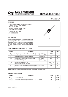 BZW50-18B_98 Datasheet PDF STMicroelectronics
