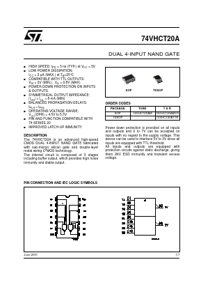 74VHCT20ATTR Datasheet PDF STMicroelectronics