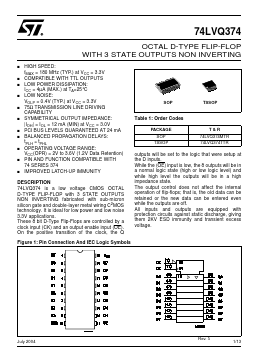 74LVQ374 Datasheet PDF STMicroelectronics