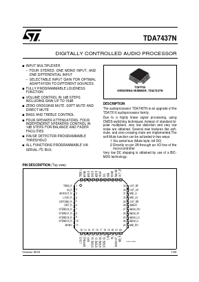 TDA7437N_03 Datasheet PDF STMicroelectronics
