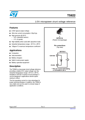 TS822AILT_07 Datasheet PDF STMicroelectronics