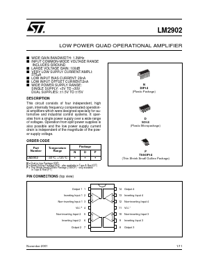 LM2902YDT Datasheet PDF STMicroelectronics
