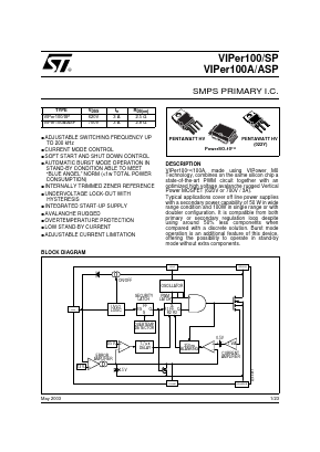 VIPER100A(022Y) Datasheet PDF STMicroelectronics