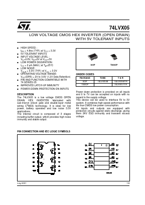 74LVX05M Datasheet PDF STMicroelectronics