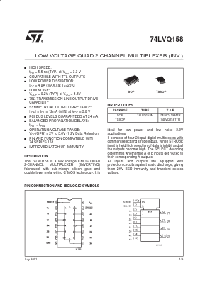 74LVQ158TTR Datasheet PDF STMicroelectronics