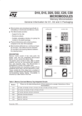 D20 Datasheet PDF STMicroelectronics