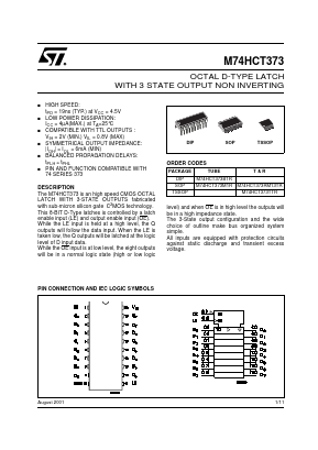 M74HCT373 Datasheet PDF STMicroelectronics
