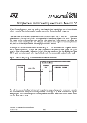 AN2064 Datasheet PDF STMicroelectronics