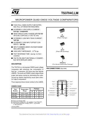 TS3704C Datasheet PDF STMicroelectronics