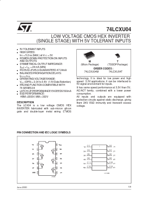 74LCXU04 Datasheet PDF STMicroelectronics