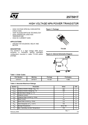 2ST501T Datasheet PDF STMicroelectronics