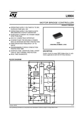 L9904 Datasheet PDF STMicroelectronics