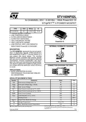 STV160NF02L Datasheet PDF STMicroelectronics