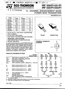 IRF533 Datasheet PDF STMicroelectronics