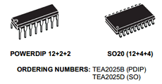 TEA2025 Datasheet PDF STMicroelectronics
