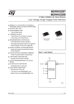 M29W022BB70K6 Datasheet PDF STMicroelectronics