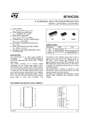 M74HC356TTR Datasheet PDF STMicroelectronics