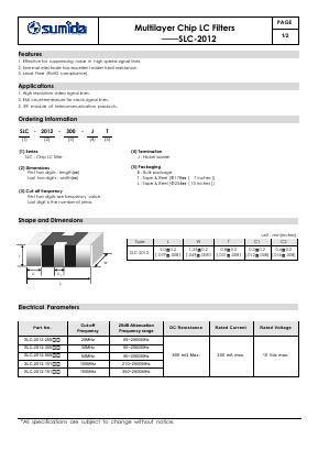 SLC-2012 Datasheet PDF Sumida Corporation