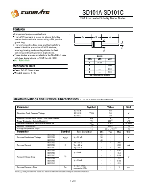 SD101B Datasheet PDF SUNMATE electronic Co., LTD