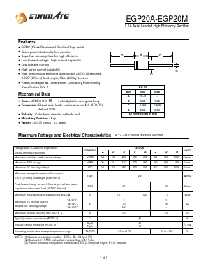 EGP20M Datasheet PDF SUNMATE electronic Co., LTD