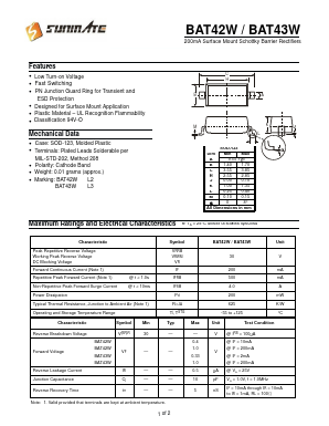 BAT42W Datasheet PDF SUNMATE electronic Co., LTD