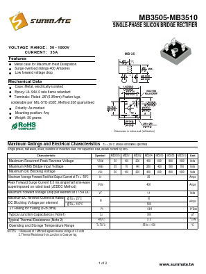 MB358 Datasheet PDF SUNMATE electronic Co., LTD