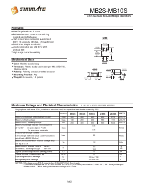 MB2S Datasheet PDF SUNMATE electronic Co., LTD