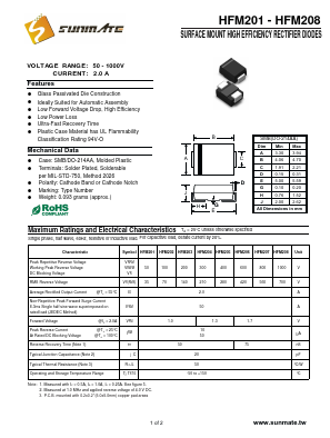 HFM203 Datasheet PDF SUNMATE electronic Co., LTD