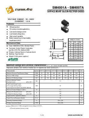 SM4001A Datasheet PDF SUNMATE electronic Co., LTD