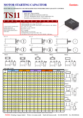 TS11-12 Datasheet PDF Suntan Capacitors
