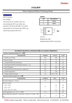 1N4148W Datasheet PDF Suntan Capacitors
