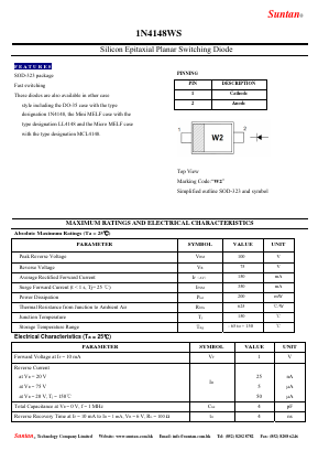 1N4148WS Datasheet PDF Suntan Capacitors