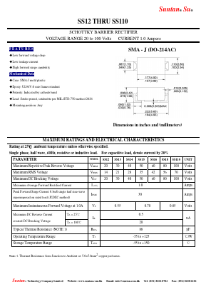 SS110 Datasheet PDF Suntan Capacitors