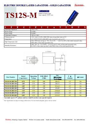 TS12S-M Datasheet PDF Suntan Capacitors