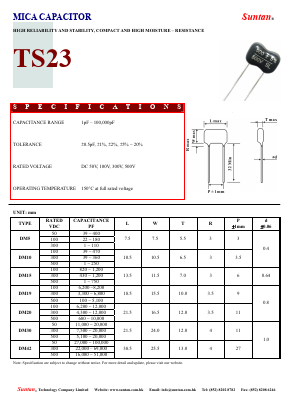 TS23 Datasheet PDF Suntan Capacitors