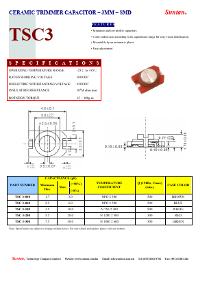 TSC3 Datasheet PDF Suntan Capacitors