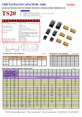 TS20 Datasheet PDF Suntan Capacitors