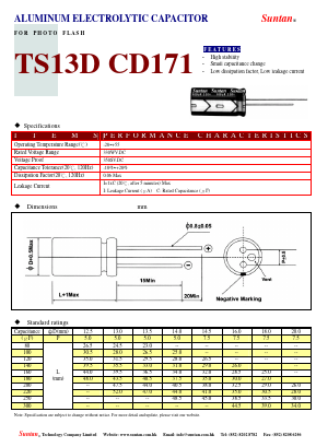TS13DO-CD171 Datasheet PDF Suntan Capacitors