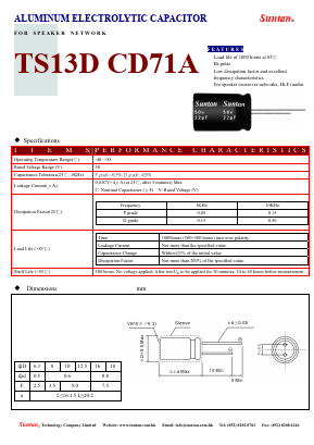 TS13DM-CD71A Datasheet PDF Suntan Capacitors