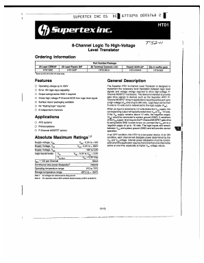 HT01 Datasheet PDF Supertex Inc