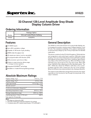 HV623PG Datasheet PDF Supertex Inc