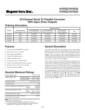 HV5622PJ Datasheet PDF Supertex Inc