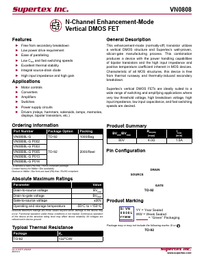 VN0808L-GP013 Datasheet PDF Supertex Inc