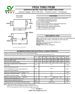 FR3B Datasheet PDF Changzhou Shunye Electronics Co.,Ltd.