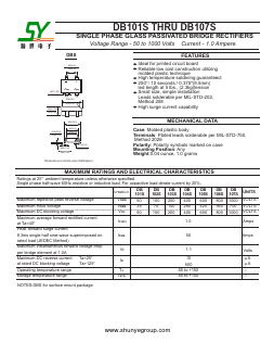 DB101S Datasheet PDF Changzhou Shunye Electronics Co.,Ltd.