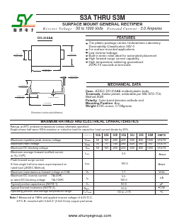 S3A Datasheet PDF Changzhou Shunye Electronics Co.,Ltd.