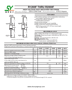 R1800F Datasheet PDF Changzhou Shunye Electronics Co.,Ltd.