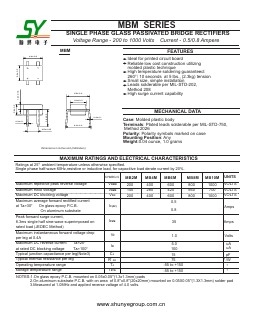 MB6M Datasheet PDF Changzhou Shunye Electronics Co.,Ltd.