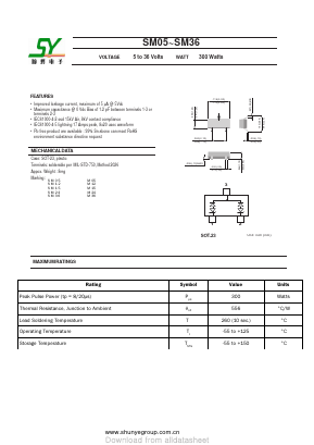 SM36 Datasheet PDF Changzhou Shunye Electronics Co.,Ltd.